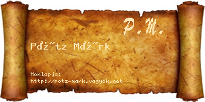 Pótz Márk névjegykártya